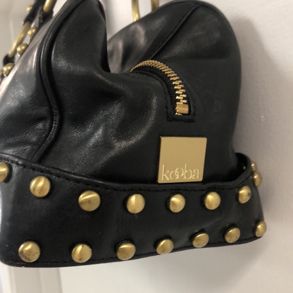 Authentic VTG Kooba Black Leather Studded Handbag - Picture 3 of 11